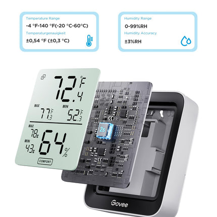 Digital Hygrometer H5075 – Bluetooth Temp & Humidity Meter, App Alerts