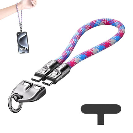 240W USB-C Charging Cable Bracelet, 5A Fast Charging Lanyard for Phones