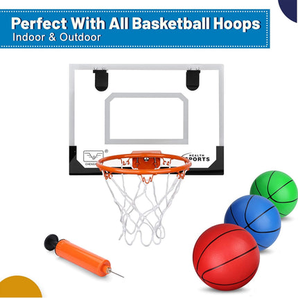 6" Mini Basketball 4-Pack with Pump – Soft Toddler Ball for Indoor/Outdoor