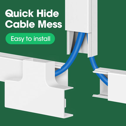 Cord Hider Kit 110in – Self-Adhesive, Paintable Cable Covers for Wall TV Wires, 8-Pack
