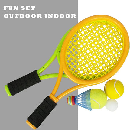 Kids Outdoor Indoor Tennis Set with Racquets, Carrying Bag & Training Balls