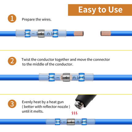 350 Pcs Heat Shrink Solder Seal Wire Connectors, Waterproof for Automotive & Marine