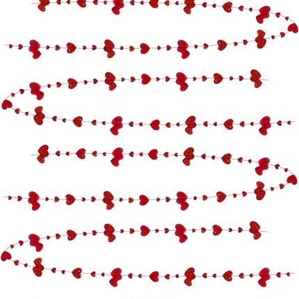52Ft Valentine’s Day Heart Garland: Metallic Glitter Hanging Streamer Banner for Parties