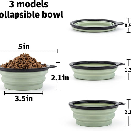 Collapsible Pet Feeder 2 Pack Foldable Dog Bowls with Lids Portable Cat Dish