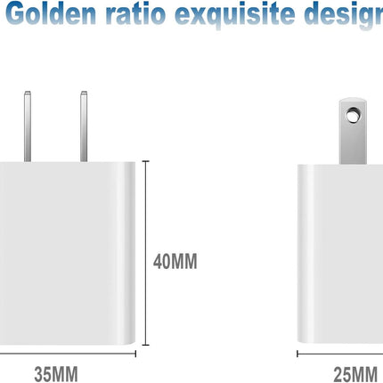 2 Pack Dual USB Wall Charger Block Power Adapter for iPhone iPad Samsung LG