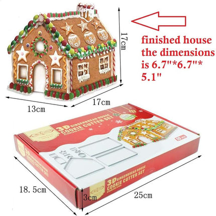 10-Piece Gingerbread House Cookie Cutter Set – 3D Christmas Baking Kit