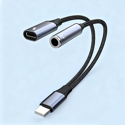 Lightning Splitter Adapter for iPhone – Audio & Charging, Music Control