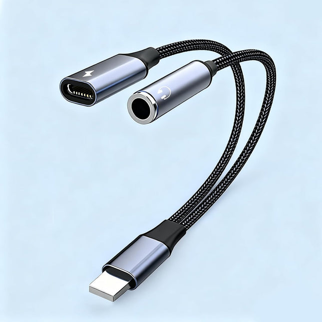 Lightning Splitter Adapter for iPhone – Audio & Charging, Music Control