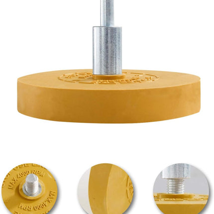 Vinyl & Decal Removal Tool – 1-Pack Rubber Eraser Wheel with Electric Drill Adapter