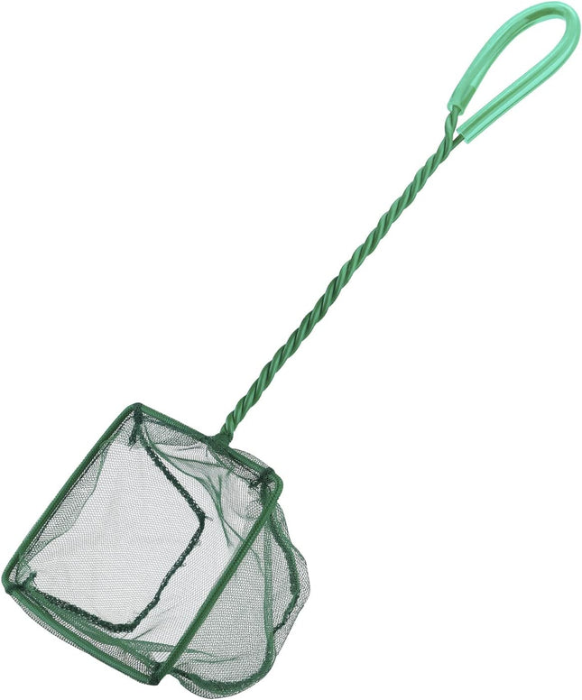 Small Aquarium Fish Net 4 Inch Fine Nylon Mesh with 9.5 Inch Braided Metal Handle
