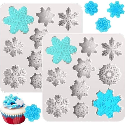 2PCS Snowflake Silicone Fondant Molds – Christmas Baking & Cake Decor