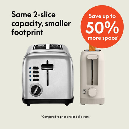 2-Slice Slim Toaster, 10" Slot, 6 Shade Settings, Reheat & Cancel, Oatmilk