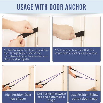 Resistance Band with Handles – Door Anchor Workout Band for Home Gym