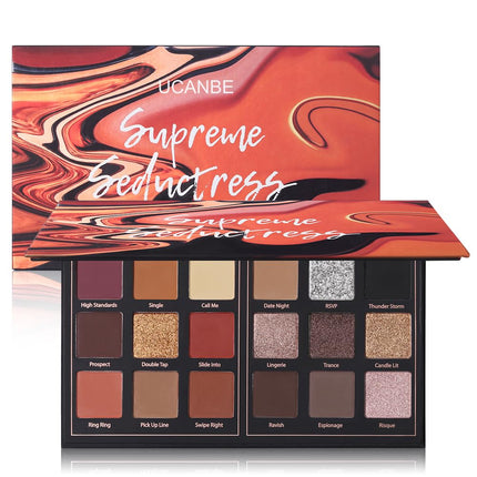18 Color Matte Eyeshadow Palette, Pigmented Shimmer Glitter, Long Lasting Makeup