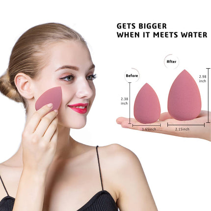 4PCS Makeup Blending Sponges Set with Holder Case for Cream Liquid Powder