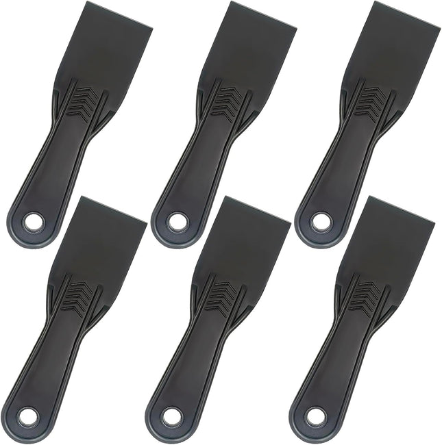 6 Pack Plastic Putty Knives – 2" Flexible Scrapers for Drywall & Spackling