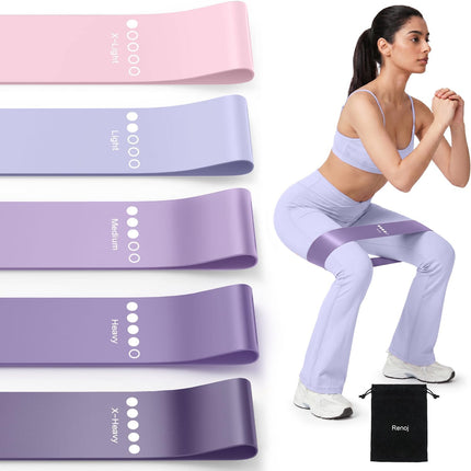 5 Pack Resistance Loop Bands for Strength Training Stretching Home Gym Fitness