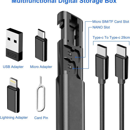 Multi USB Charging Adapter & Cable Set – USB-A to Type-C & Lightning, 60W