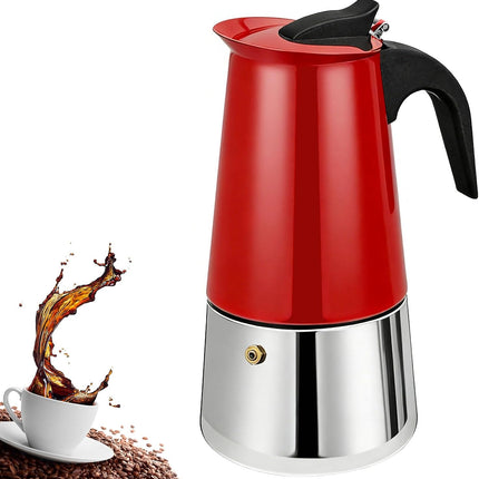 4-Cup Stainless Steel Moka Pot Espresso Maker 200ml Stovetop Coffee Percolator