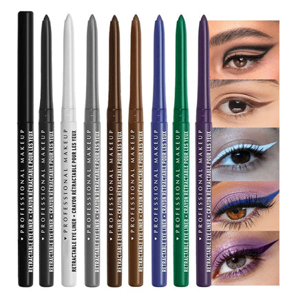 8Pcs Retractable Eyeliner & Eyeshadow Sticks, Waterproof Matte Satin Makeup Pencils