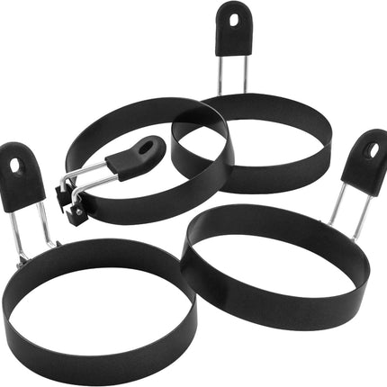 4 Pack 3.5" Nonstick Egg Rings for Cooking Pancakes English Muffins Burger Sandwich