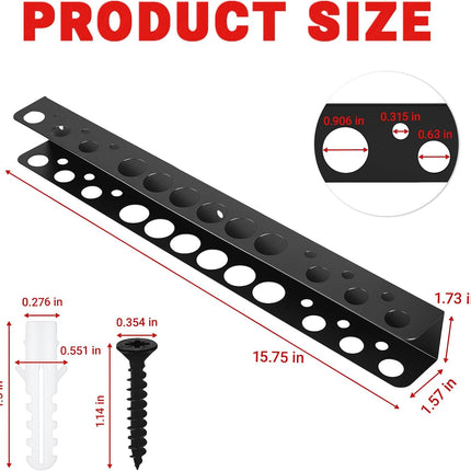 Screwdriver & Pliers Organizer – 15.75" Wall-Mount Tool Storage for Garage & Workshop