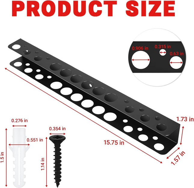Screwdriver & Pliers Organizer – 15.75" Wall-Mount Tool Storage for Garage & Workshop