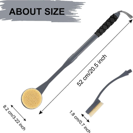 20.5" Long Handle Back Scrubber, Shower Body Brush for Deep Cleaning, Grey