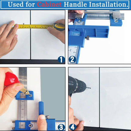 Cabinet Hardware Jig with Center Punch for Drawer Pulls Cabinet Handle Installation