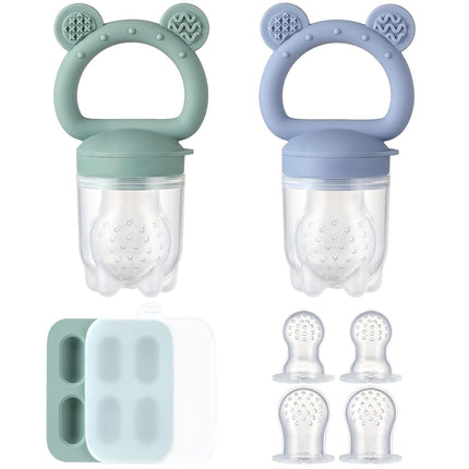 2-Pack Silicone Baby Fruit Feeder – Teething & Self-Feeding Feeder