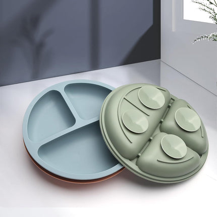 3 Silicone Suction Plates for Toddlers – Divided, Safe for Microwave & Dishwasher