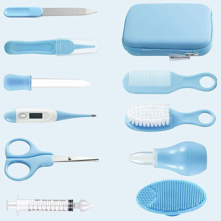 Baby Healthcare & Grooming Kit, Safety Set with Comb, Brush, Nail Clippers & Aspirator