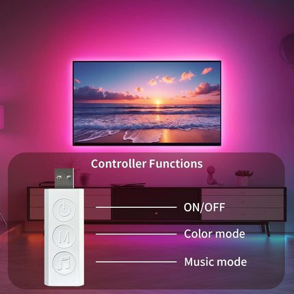Smart TV LED Backlight 16.5ft Music Sync Lights with App & Button Control
