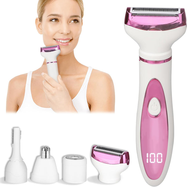 2026 Electric Razor for Women & Men – 4-in-1 Wet/Dry Hair Removal, Purple