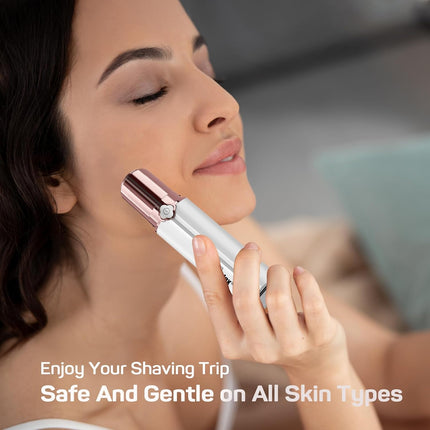 Electric Facial Hair Remover for Women Painless Face Shaver with 2 Heads