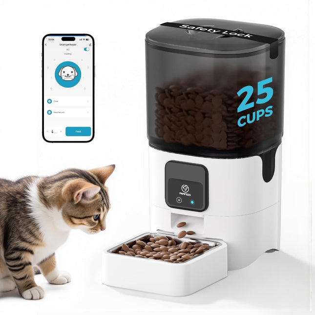 Smart Automatic Cat Feeder, WiFi, App Control, Alexa Compatible, 1-10 Meals/Day