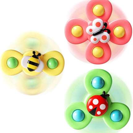 3PCS Baby Spinner Toys, Suction Cup Sensory Toy Birthday Gift for Toddlers