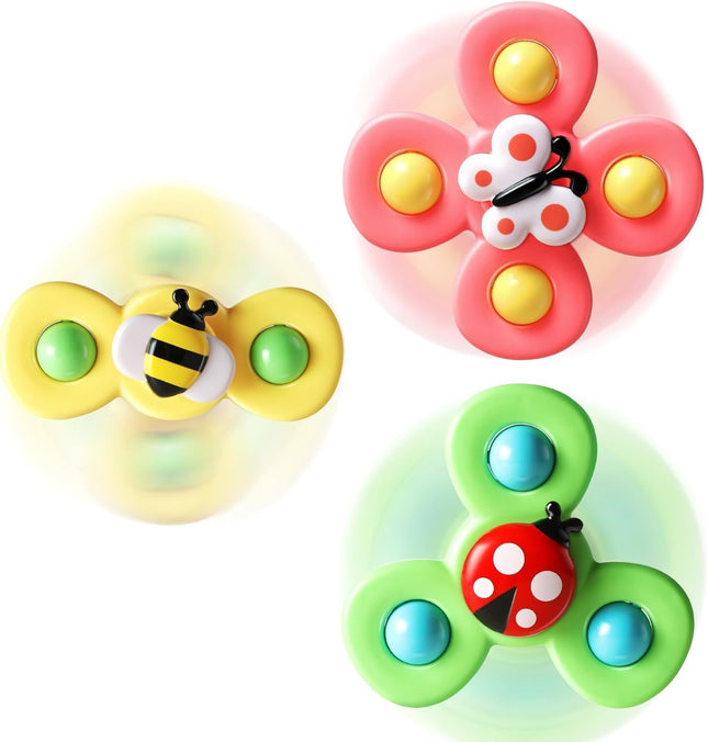 3PCS Baby Spinner Toys, Suction Cup Sensory Toy Birthday Gift for Toddlers