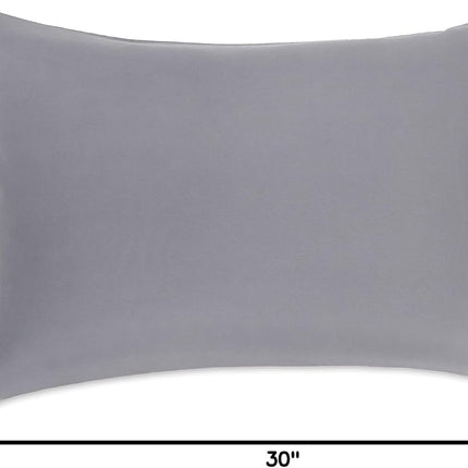 2-Pack Standard Pillowcases 20x30, Soft Lightweight Microfiber, Easy Care, Dark Gray