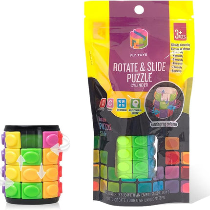 Rotate and Slide Puzzle Fidget Toy 8 Color Brain Teaser Sensory Game