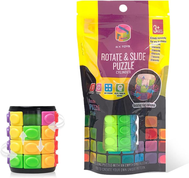 Rotate and Slide Puzzle Fidget Toy 8 Color Brain Teaser Sensory Game