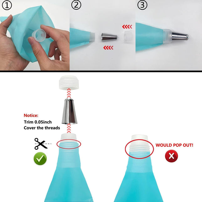 Piping Bags and Tips Set Cake Decorating Kit with Reusable Pastry Bags