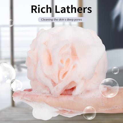 4-Pack 50G Colorful Bath Loofah Sponges, Exfoliating Mesh Pouf Body Scrubber