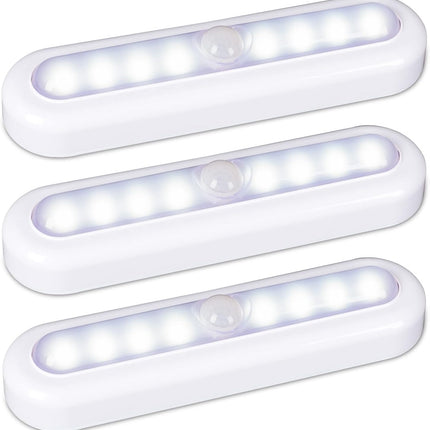7" Motion Sensor LED Lights 3 Pack, Battery Powered, 90° Swivel, Cool White
