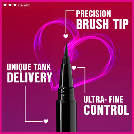Mega Last Breakup Proof Liquid Eyeliner, Waterproof 16HR Wear, Ultra-Fine Brush Black