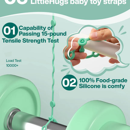 5PCS Baby Toy Straps, Adjustable Stroller Toy Holder & Silicone Tether Clips