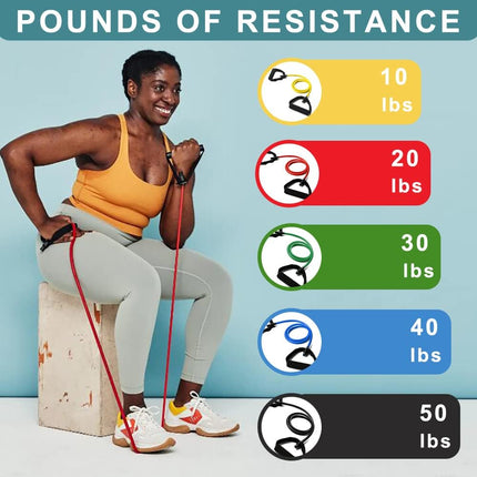 Resistance Bands with Handles for Home Workout, Pilates and Fitness Training