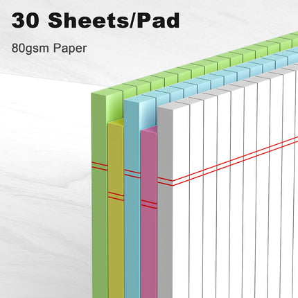 5PCS Small Note Pads 5x8 – College Ruled, 30 Sheets Each, School & Office