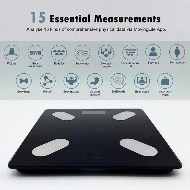 Smart Body Weight & Composition Scale – BMI, Muscle, Fat, Bluetooth