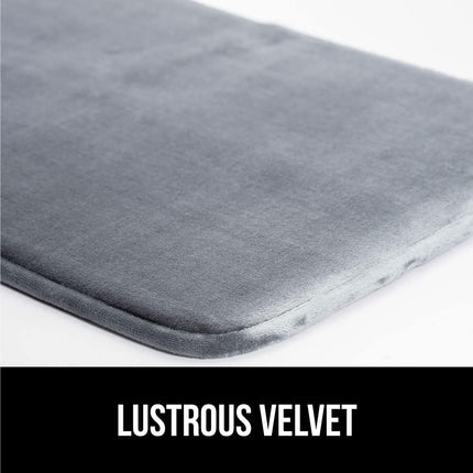 GRIP Memory Foam Bath Rug 24x17 – Soft, Absorbent, Machine Washable, Gray